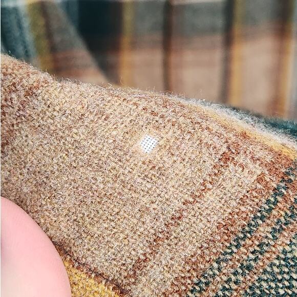 Vintage 70s Wool Button Shirt KMart Large Wool Blend Groovy Rockabilly - Picture 6 of 7